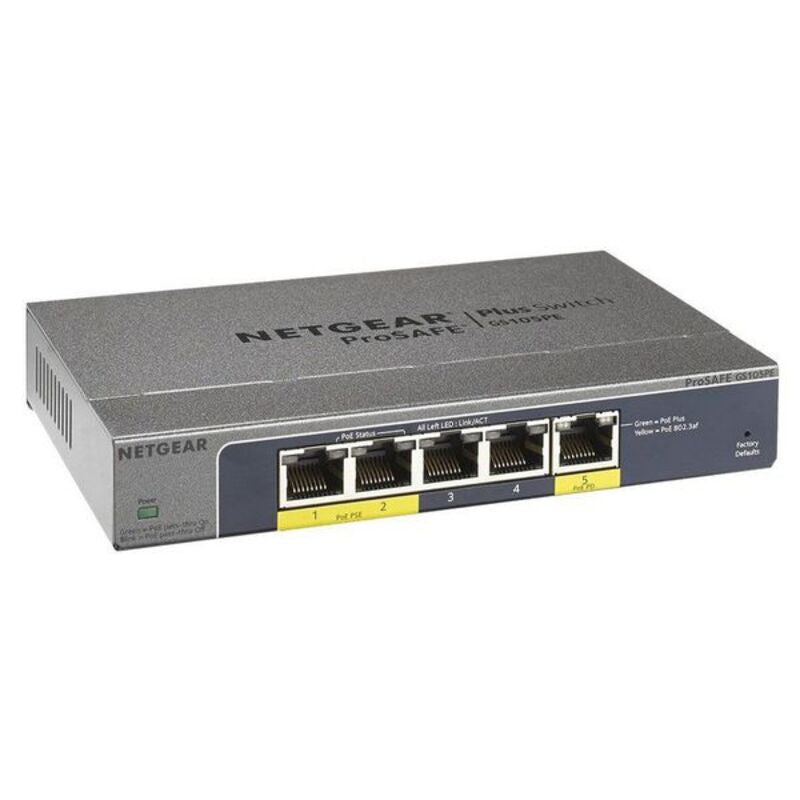 Bordplatesvitsj Netgear GS105PE-10000S 3 x RJ45 2 x PoE