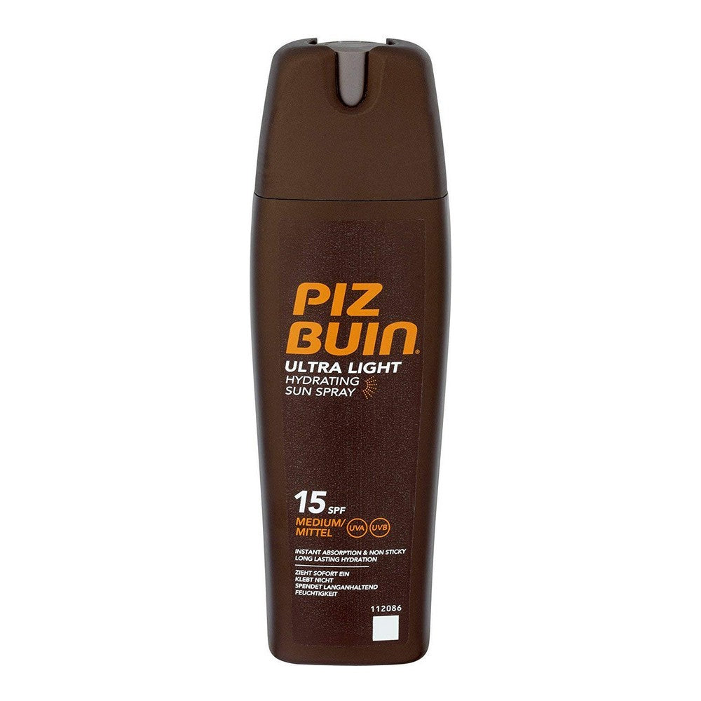 Kropps-solkremspray Ultra Light Piz Buin Fuktighetsgiver Spf 15 (200 ml)