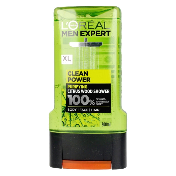 Dusjgel Clean Power L'Oreal Make Up (300 ml)