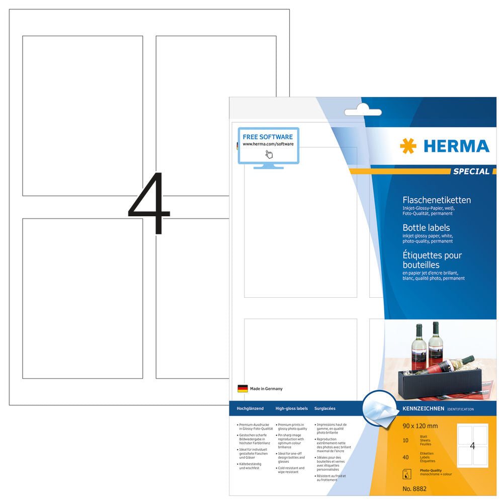 Lim/etiketter HERMA Hvit (90 x 120 mm) (Fikset D)
