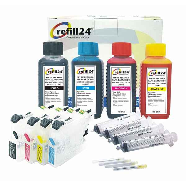 Blekk til påfyllingspatroner Brother Refill24 (4 x 100 ml) (Refurbished A+)