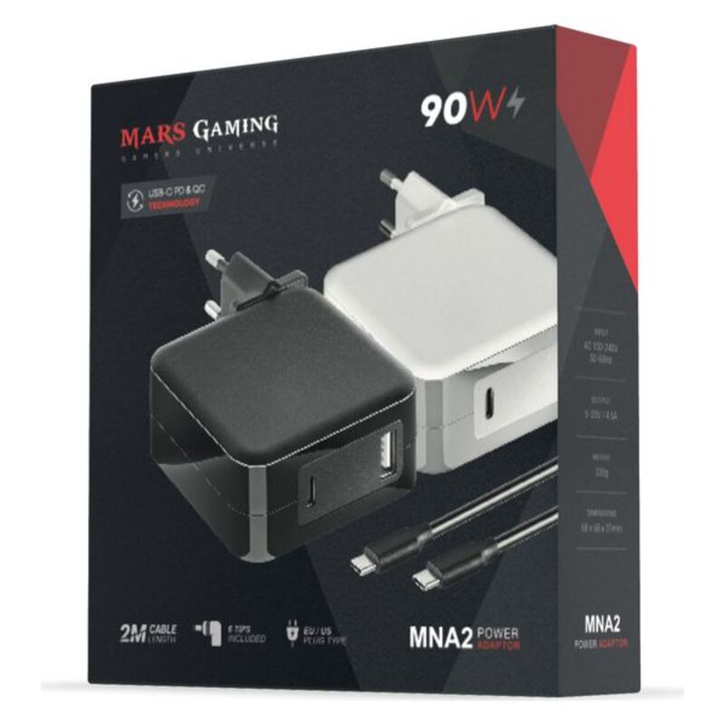 Lader til Bærbar Datamaskin Mars Gaming MNA2 Svart 90W