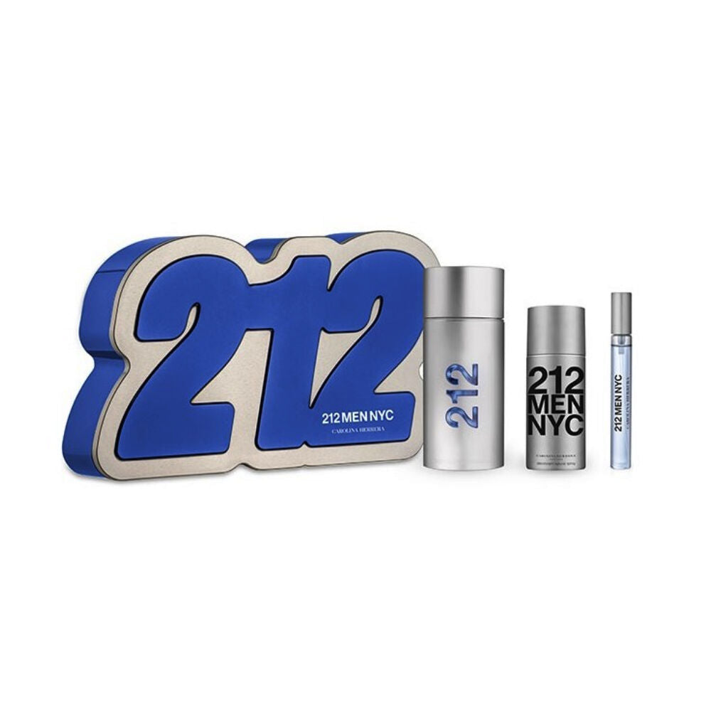 Sett herre parfyme Carolina Herrera 212 Men NYC (3 pcs)
