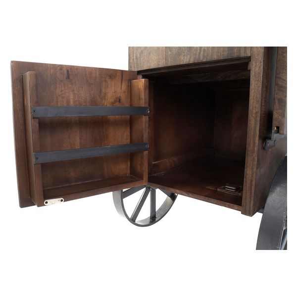 Flaskestativ DKD Home Decor Bottles India Med hjul Treverk av mangotre (172 x 50 x 90 cm)