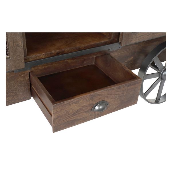 Flaskestativ DKD Home Decor Bottles India Med hjul Treverk av mangotre (172 x 50 x 90 cm)