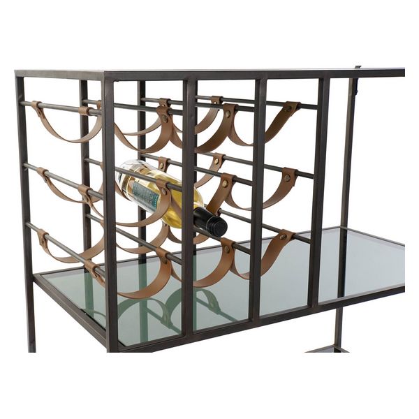 Flaskestativ Dekodonia Med hjul Metall Krystall (83 x 40 x 85 cm)