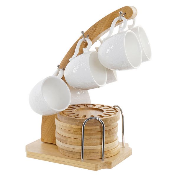 Delers Kaffekoppsett Dekodonia Bambus Porselen Mandala (75 ml) (12 pcs)