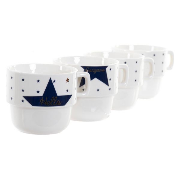 Delers Kaffekoppsett DKD Home Decor Stjerne (200 ml) (4 pcs)