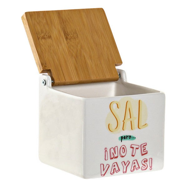 Saltbøsse med Lokk Dekodonia Bambus (11 x 11 x 11 cm)