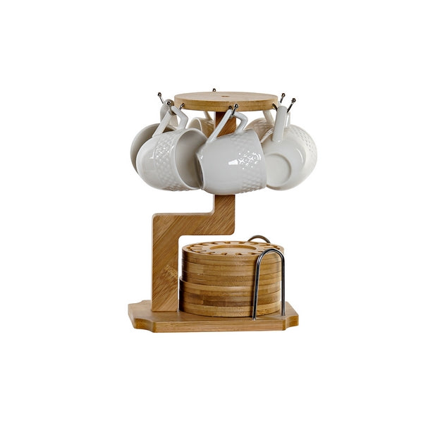 6 Delers Kaffekoppsett DKD Home Decor Bambus Porselen (90 ml) (6 pcs)