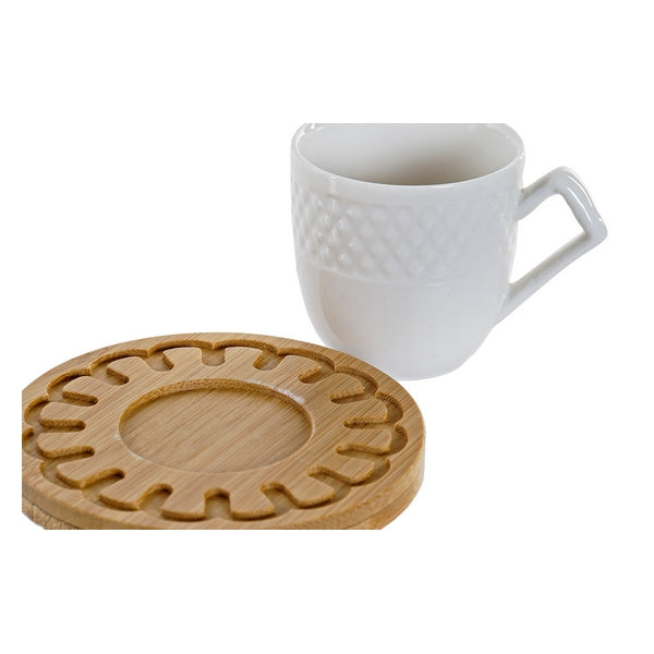 6 Delers Kaffekoppsett DKD Home Decor Bambus Porselen (90 ml) (6 pcs)