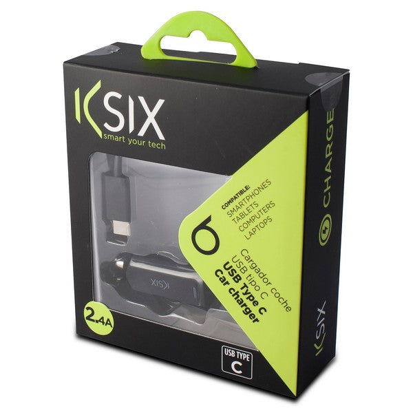 Billader KSIX 2.4A USB-C Svart