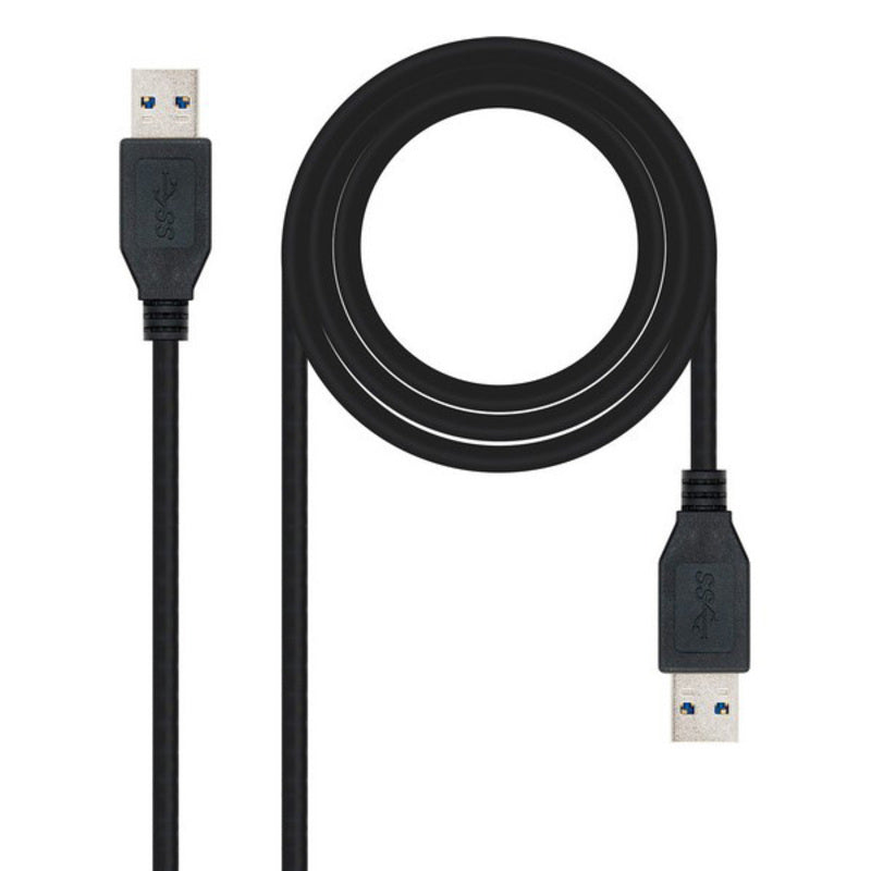USB 3.0 A til USB A Kabel NANOCABLE 10.01.1002BK Svart