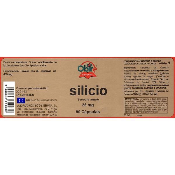 Kosttilskudd Obire Silicio 25 mg (90 uds) (Refurbished A+)
