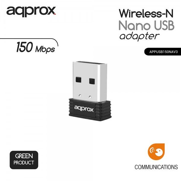 Trådløs Adapter approx! NADAIN0211 APPUSB150NAV3 Nano US USB N150
