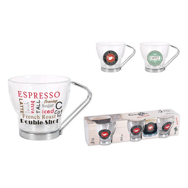 Sett Glassic Te- og kaffekopp (3 Deler) (100 cc)