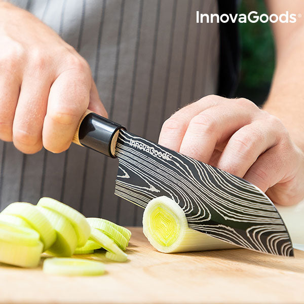 Sett med Japanske Kniver med Bæretrekk Damas·q InnovaGoods 4 Deler