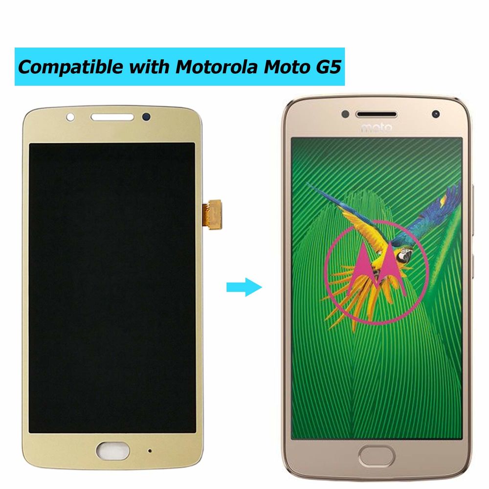 Reservedeler MOTO G5 GD DS LCD-skjerm (Fikset A+)