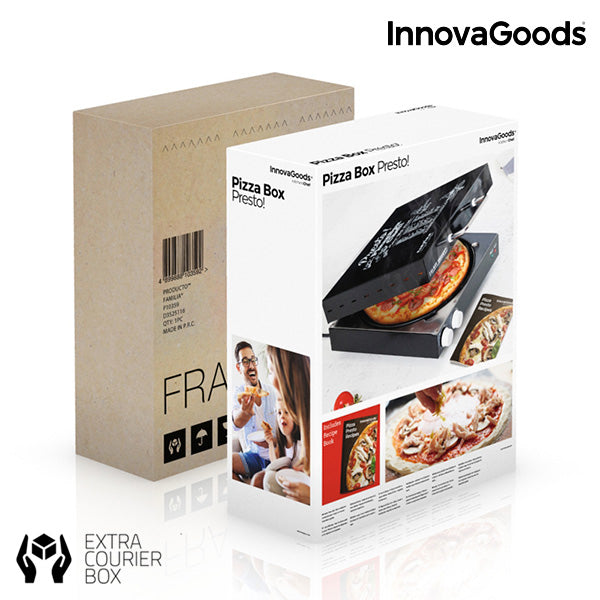 InnovaGoods Svart Elektrisk Pizza Komfyr med Presto! Oppskriftsbok 1200W