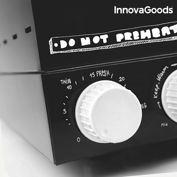 InnovaGoods Svart Elektrisk Pizza Komfyr med Presto! Oppskriftsbok 1200W