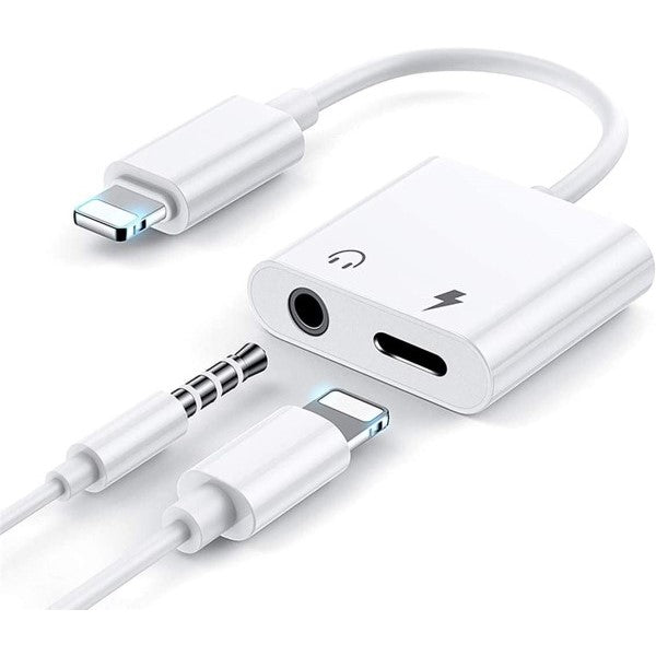 Audio-Jackadapter 3,5 mm iPhone Hvit (Refurbished A+)