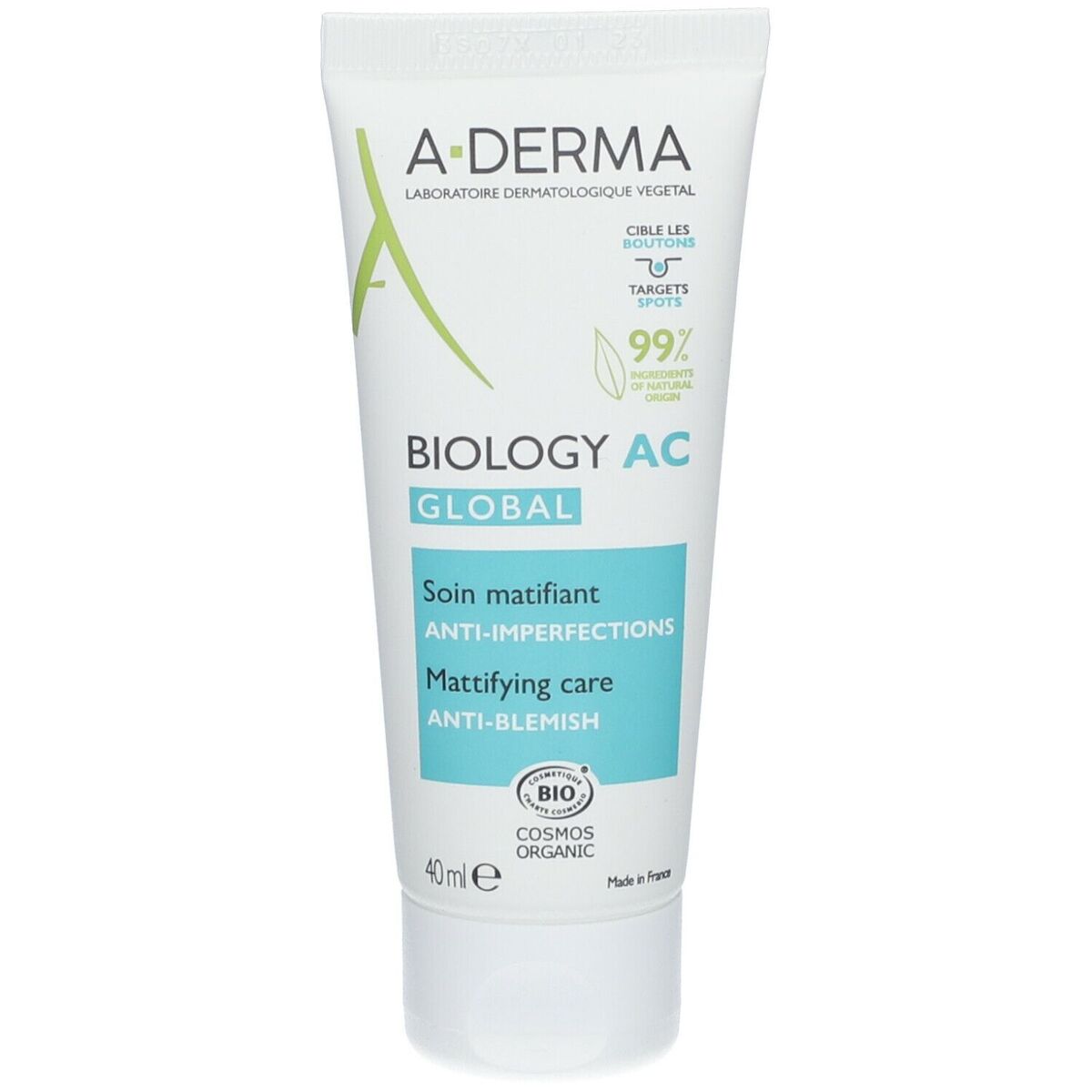 Day Cream A-Derma Biology Ac Global Soin Matifiant Anti-Imperfection 40 ml