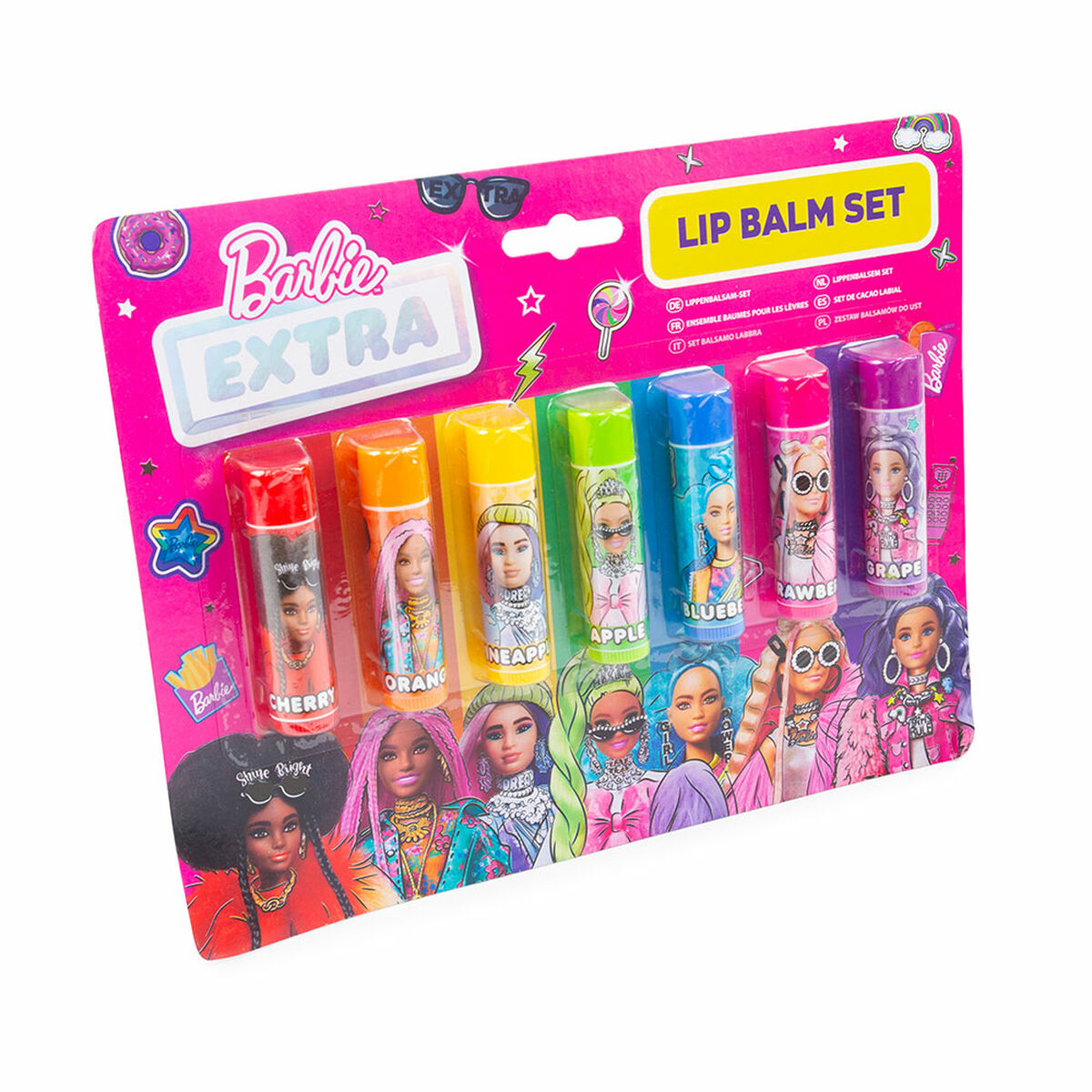 Coloured Lip Balm Barbie Children's 7 Pieces