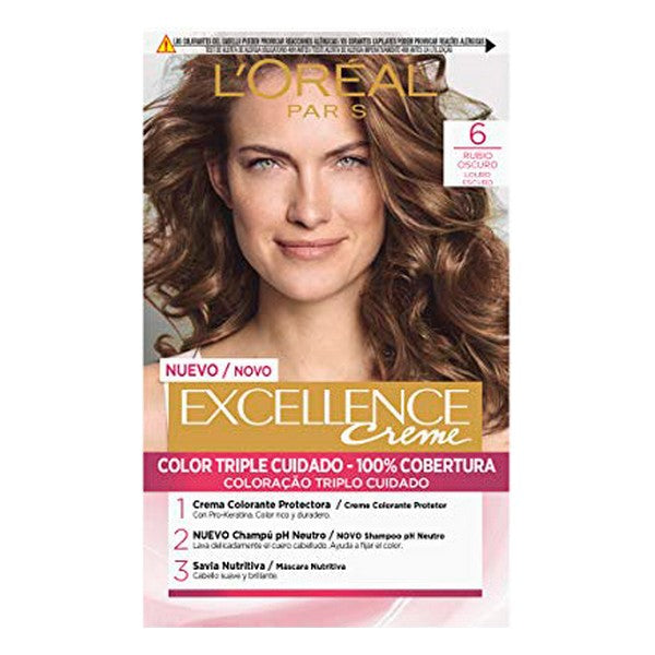 Permanent Hårfarge L'Oréal Paris Excellence Crème 6G - Brillerende (Refurbished A+)