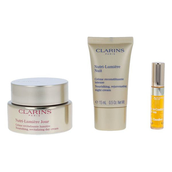 Unisex Kosmetisk Sett Nutri Lumiere Clarins Alle hudtyper (3 Deler)
