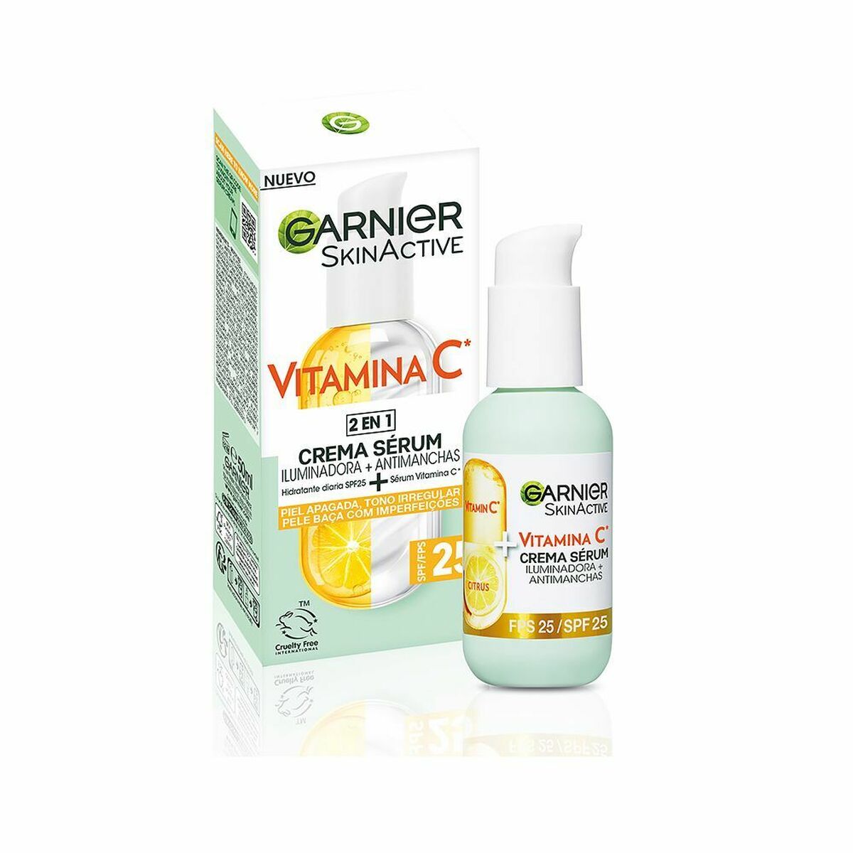 Cream + Serum Garnier Skinactive Vitamina C Spf 25 50 ml