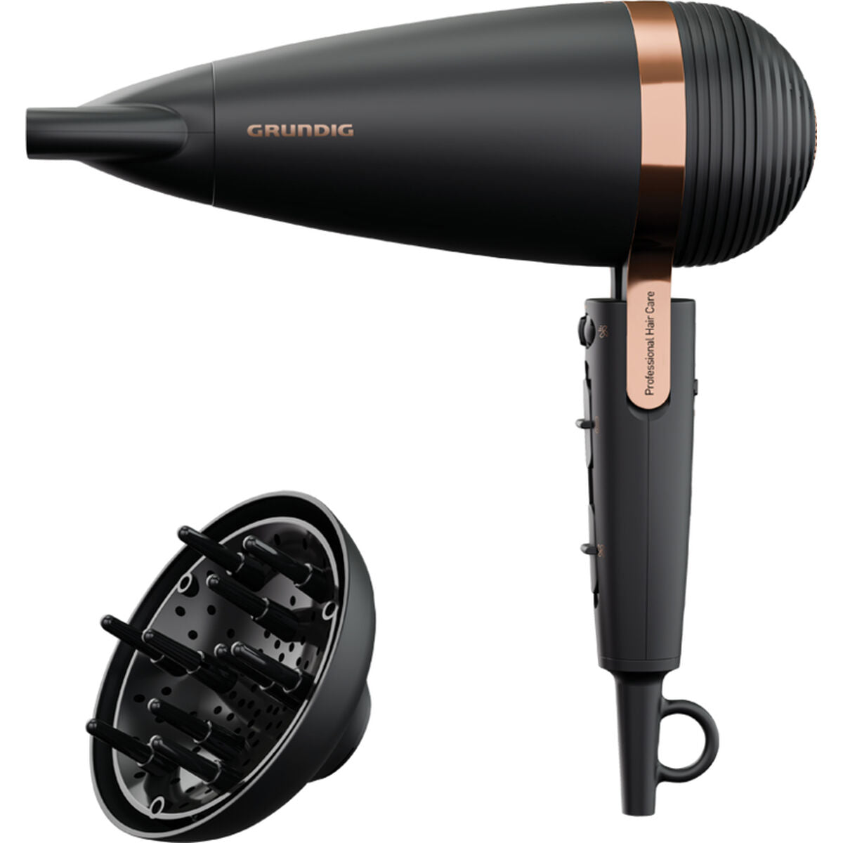 Hairdryer Grundig NaturaShine Ionic HD 8080 2300 W Black Black / Rose Gold