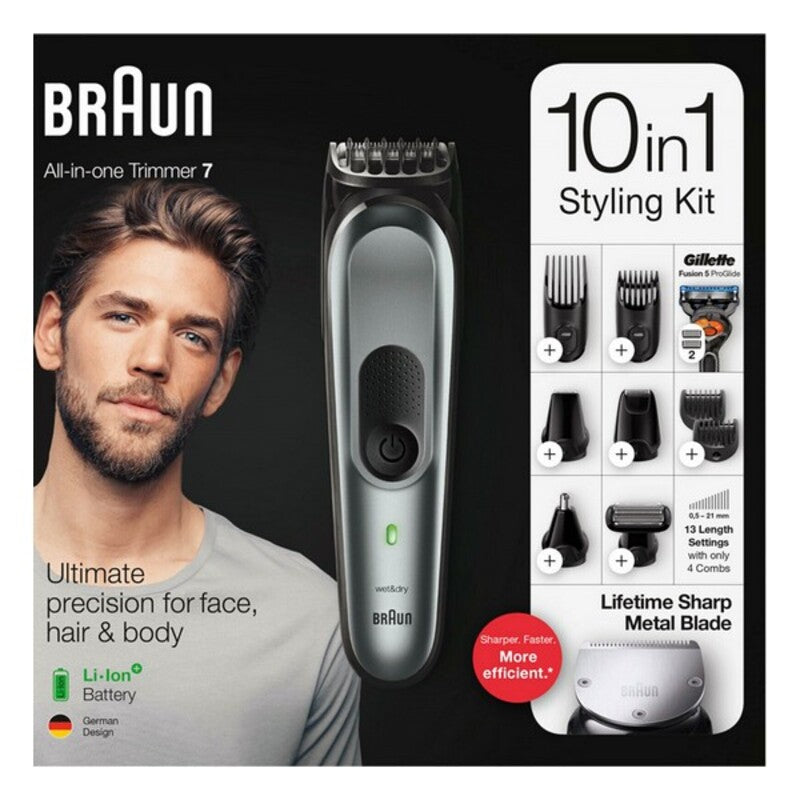 Oppladbar barbermaskin Braun Bodygroom MGK7221 Grå