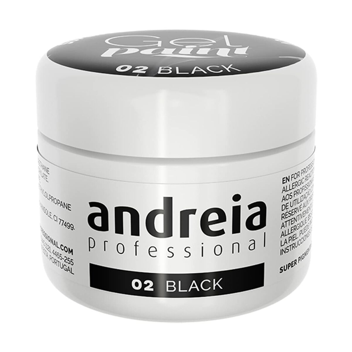 Gel nail polish Andreia Gel Paint 4 ml Black Nº 02