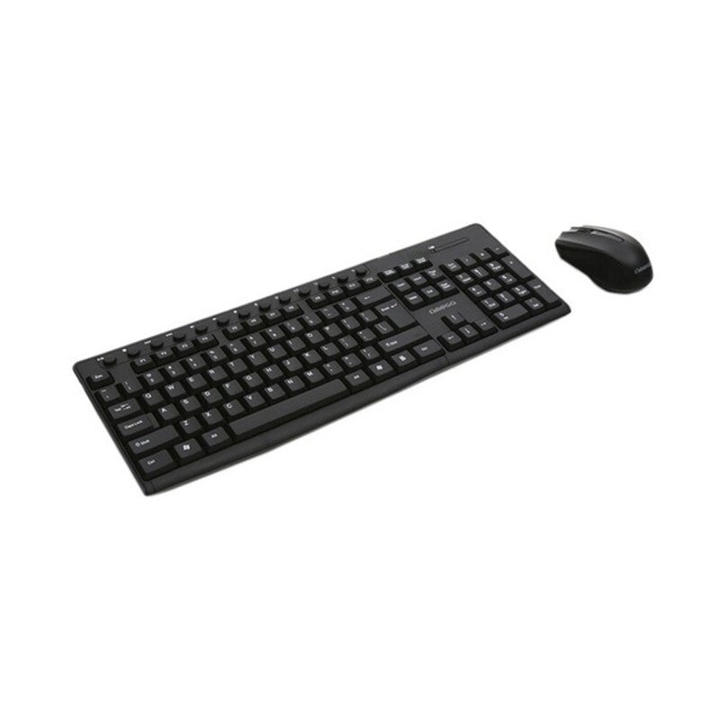 Tastatur med Trådløs Mus Omega OKM071BES 1200 dpi Svart