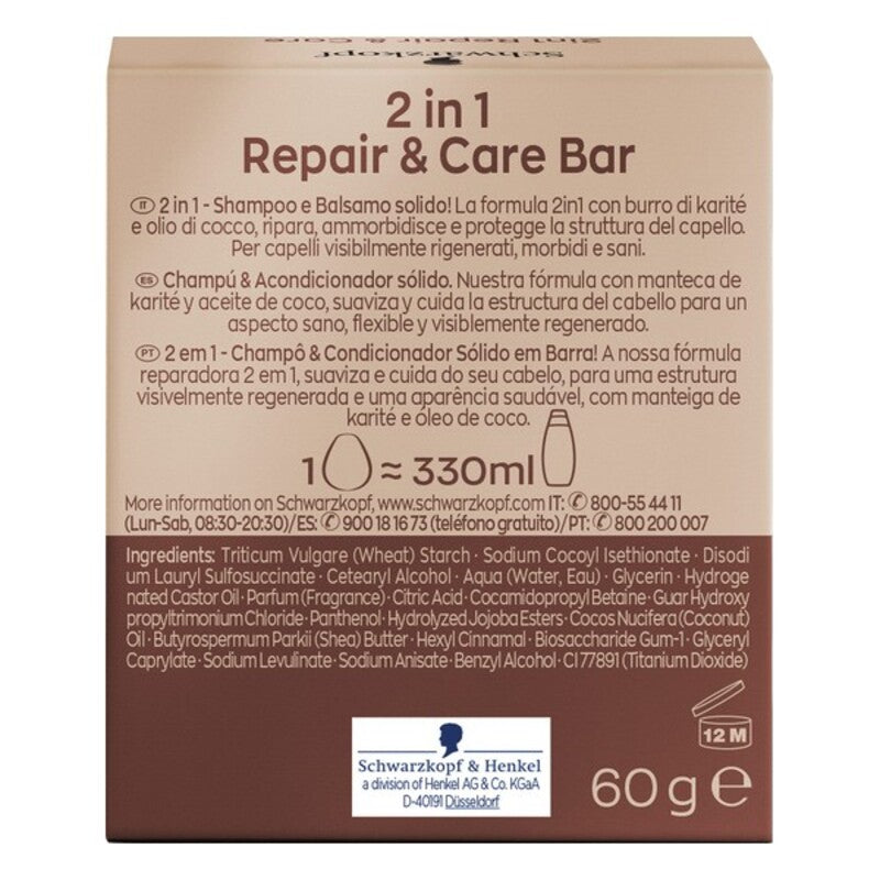 2-i-1 Sjampo og Balsam Repare & Care Schwarzkopf (60 g)