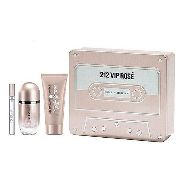 Sett dame parfyme 212 VIP Rosé Carolina Herrera EDP (3 pcs)