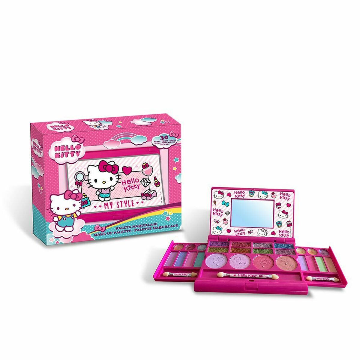 Children's Make-up Set Hello Kitty Hello Kitty Plumier Alumino Maquillaje 18 Pieces