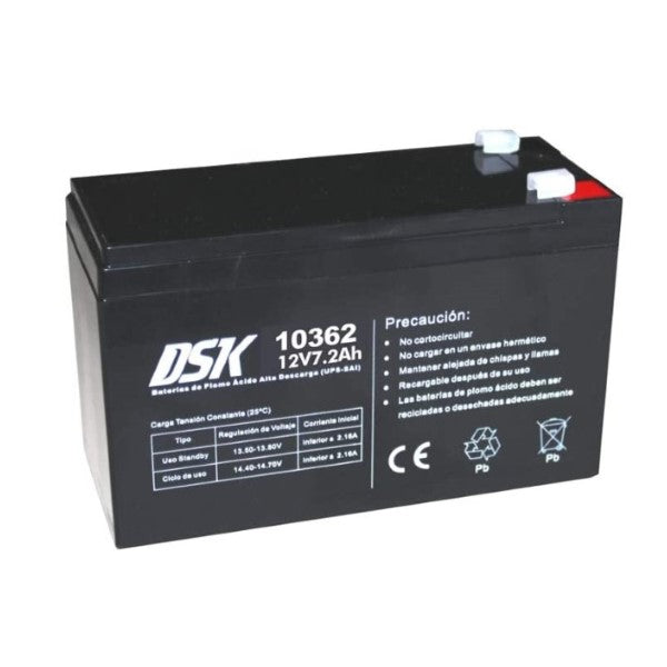 Batteri DSK 10362 Oppladdbar Bly 7.2Ah 12V (Refurbished B)