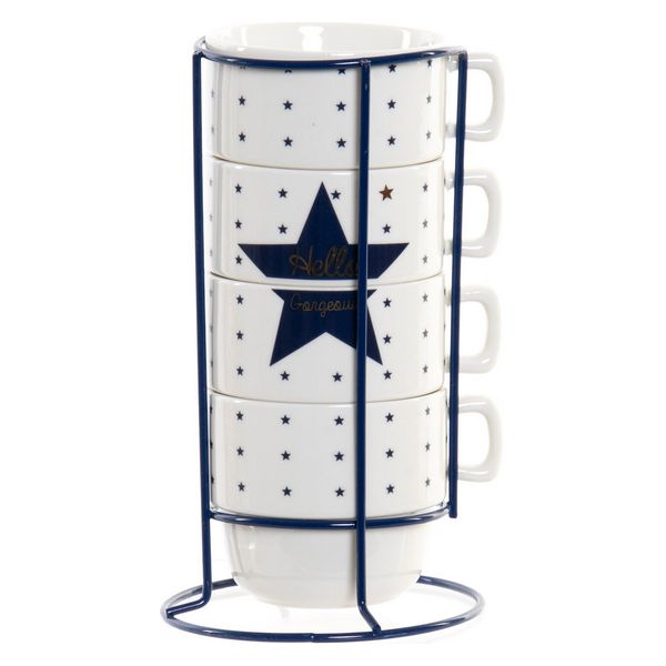 Delers Kaffekoppsett DKD Home Decor Stjerne (200 ml) (4 pcs)