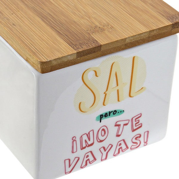 Saltbøsse med Lokk Dekodonia Bambus (11 x 11 x 11 cm)