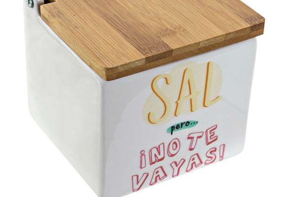Saltbøsse med Lokk Dekodonia Bambus (11 x 11 x 11 cm)