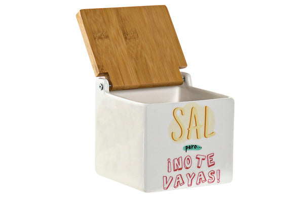 Saltbøsse med Lokk Dekodonia Bambus (11 x 11 x 11 cm)
