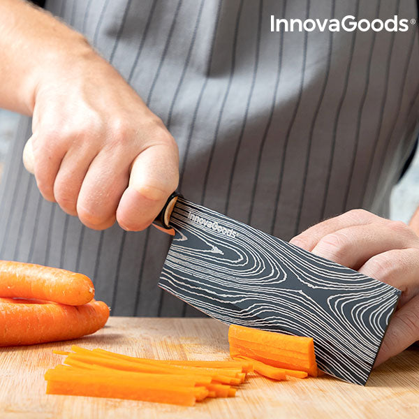 Sett med Japanske Kniver med Bæretrekk Damas·q InnovaGoods 4 Deler