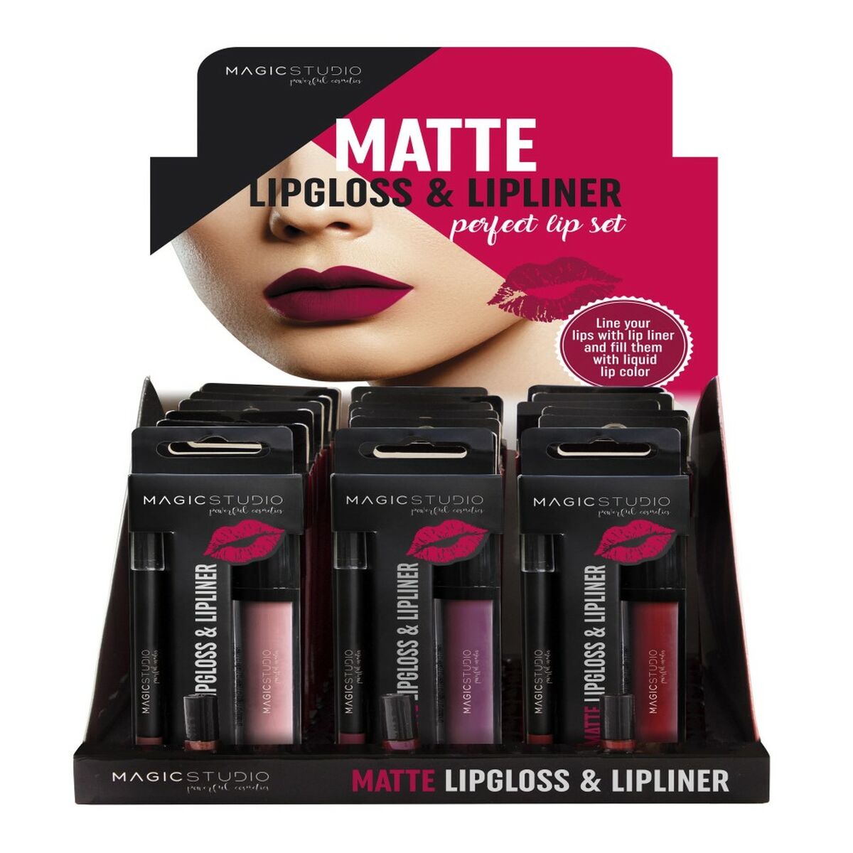 Make-Up Set Magic Studio Matte Lipgloss & Lipliner (2 pcs)