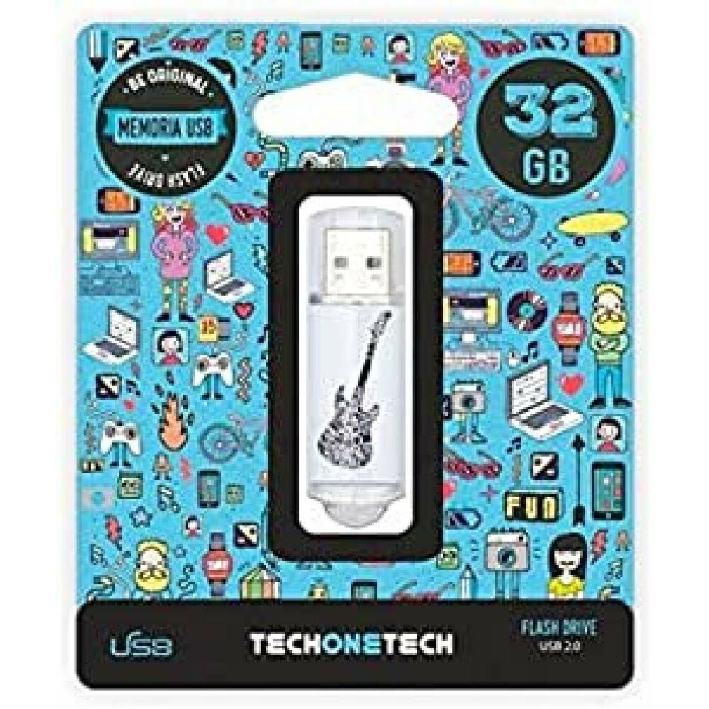 USB-Penn Tech One Tech Crazy Black Guitar  TEC4006-32	 32 GB