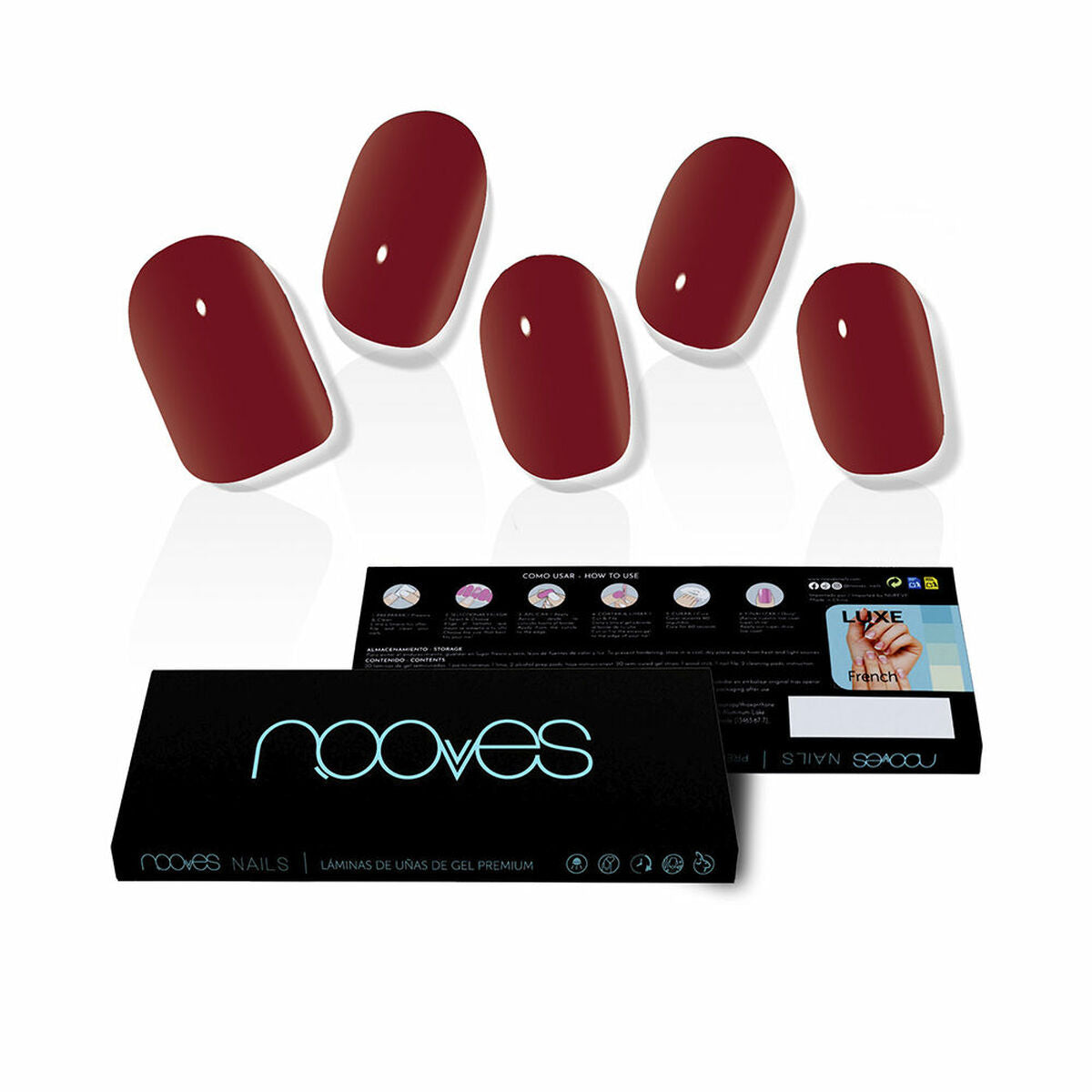 False nails Nooves Midnight rain Gel Self-adhesives Red