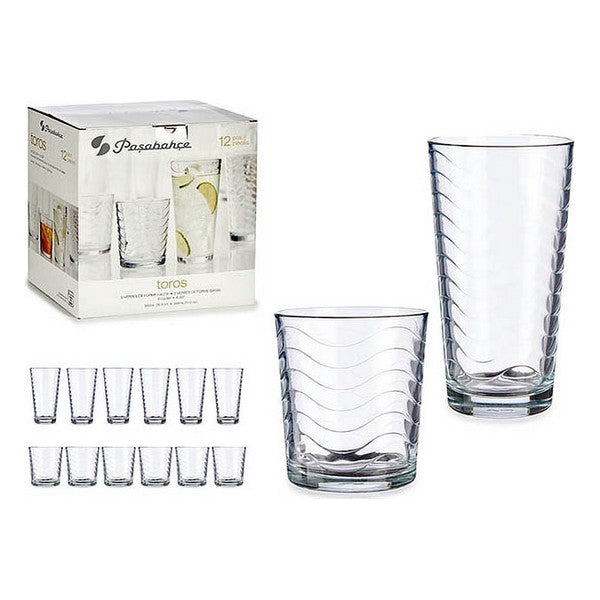 Brillesett Gjennomsiktig Glass (12 Deler)