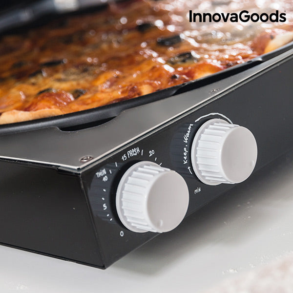 InnovaGoods Svart Elektrisk Pizza Komfyr med Presto! Oppskriftsbok 1200W