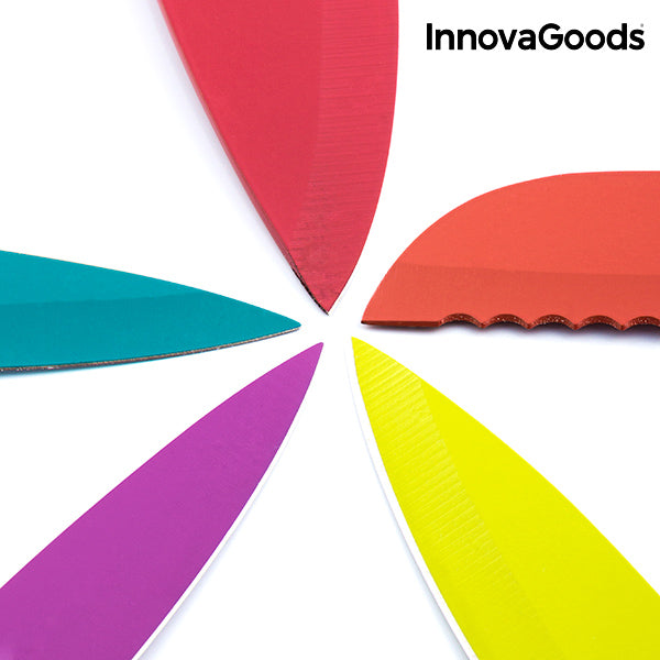 InnovaGoods Swiss·Q Fashion Keramiske Belagte Kniver og Sakssett (6 Stk)